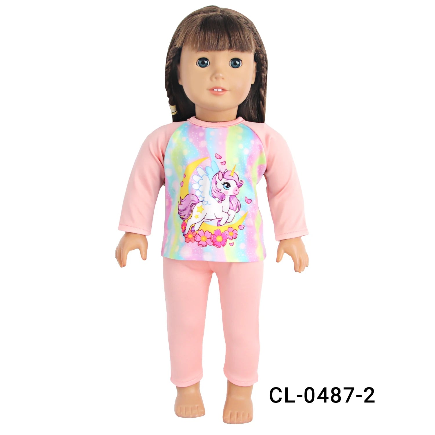Doll Clothes Pajamas  For 43cm Baby New Born&American 18 Inch Girl Doll Unicorn Shark Cartoon Clothes Suit For Generation Doll