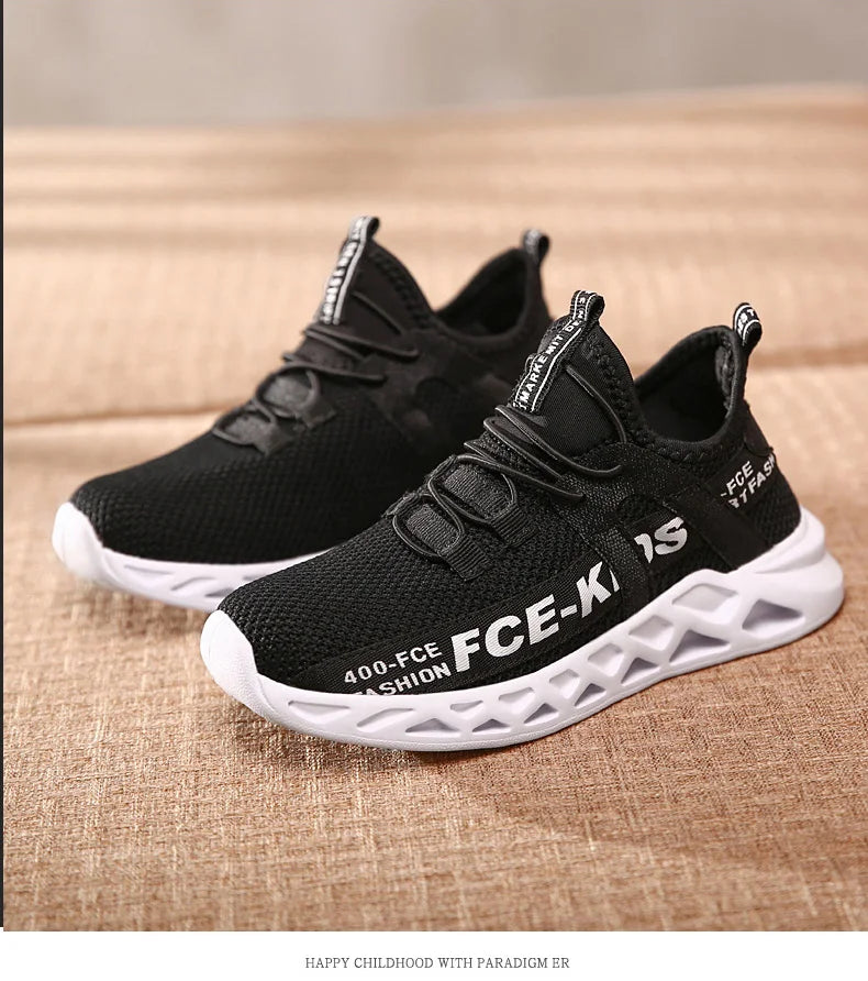 Kids Casual Low Top Lace Up Sneakers Boys Girls Breathable Lightweight Anti Slip Outdoor Walking Children Sports Running Tennis