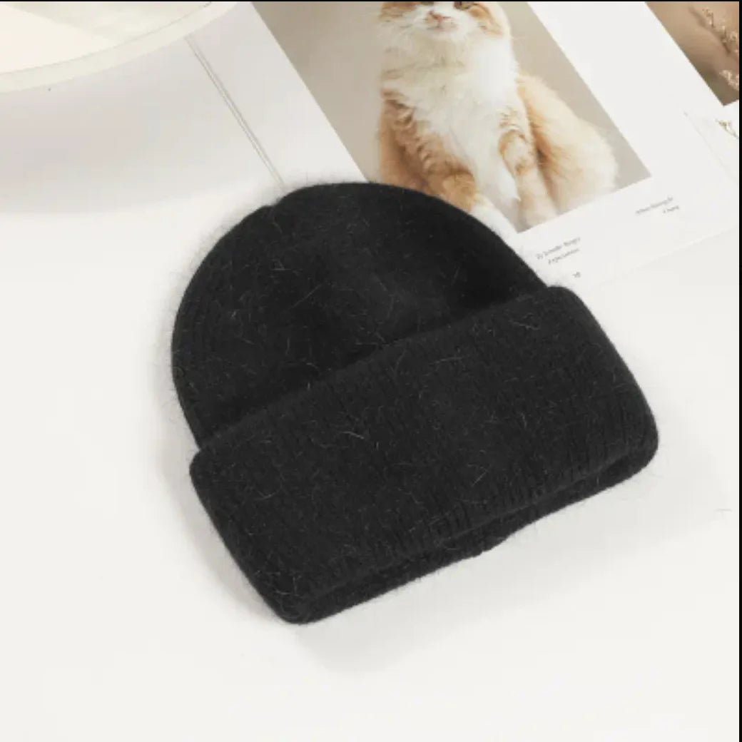 Women's Winter Hats Fashion Warm Bean Hats Solid Color Adult Hats Cute Knitted Hats Baotou Hats Autumn/Winter