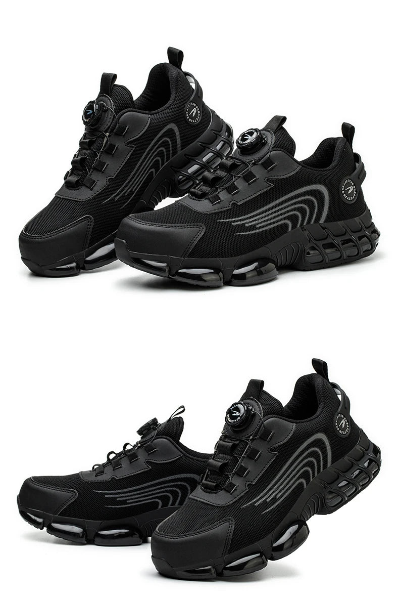 Unisex Rotating Button Safety Shoes Men For Work Sneakers Shoes Puncture-Proof Protective Women Shoes Steel Toe Work Boots