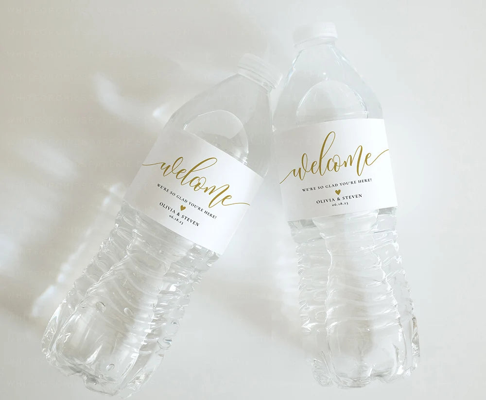 Personalized Wedding Water Bottle Label Birthday Party Thank You Water Bottle Sticker Bridal Shower Welcome Gift Wedding Decor