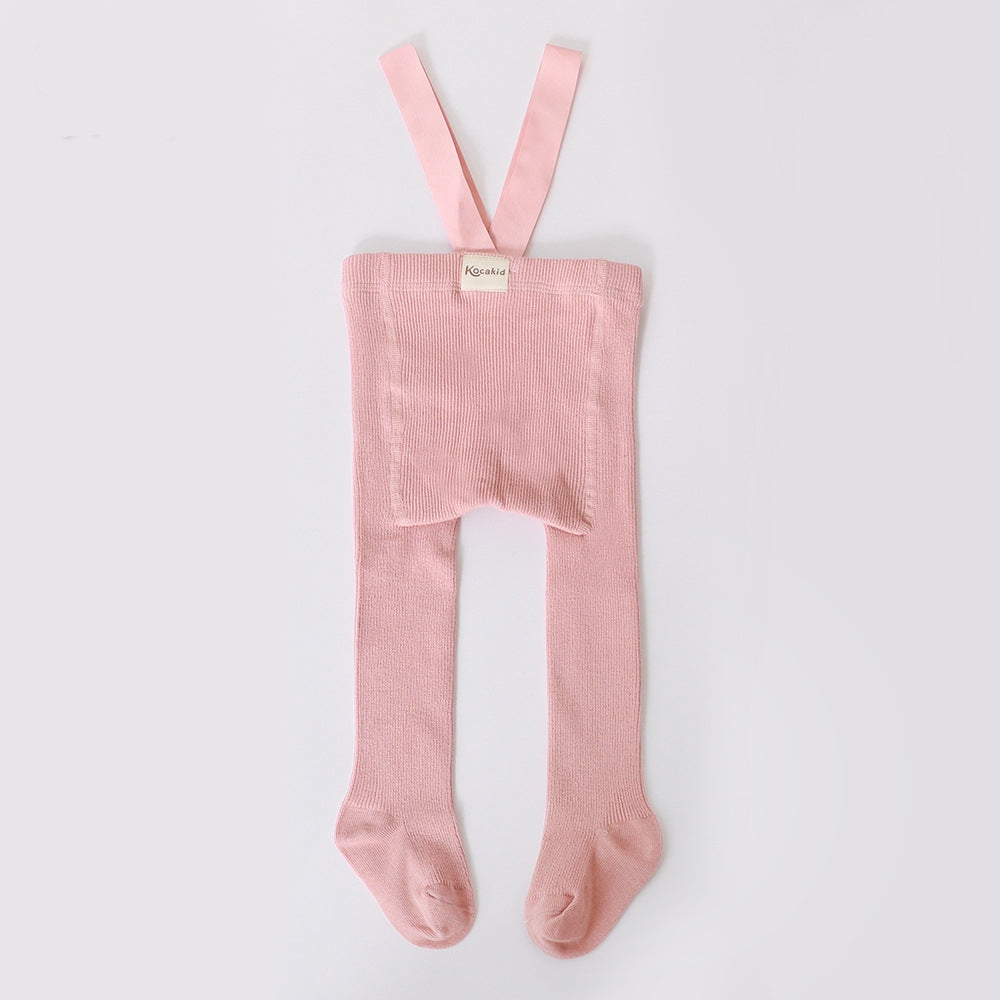 Wholesale Baby Girls Boys Tights Suspender Pantyhose Spring Autumn Cute Footed Stretch Overalls Stockings Infant Leggings