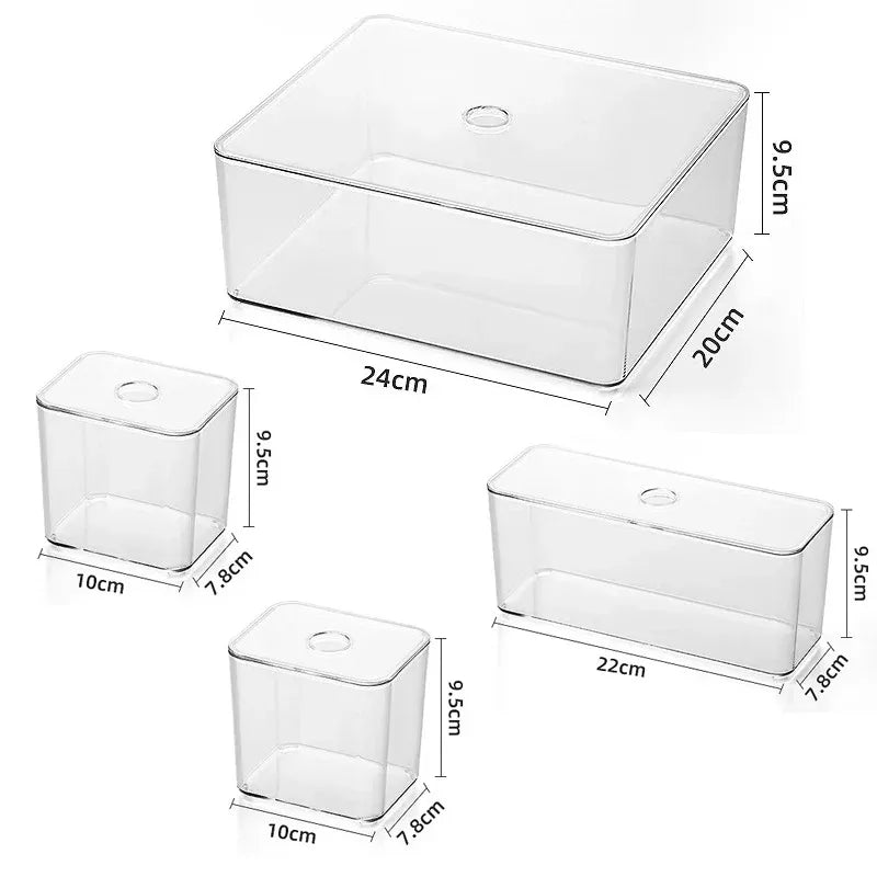 Draw Organizer Acrylic Box With Lid Clear Desk Organizer Box Make up Cosmetics Organiser Office Stationery Storage Box Organizer