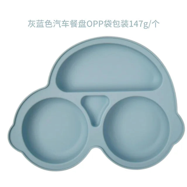 2023New Silicone Baby Dining Plate Cute Owl Children Dishes Suction Plate for Toddlers Kid Training Feeding Sucker Bowl BPA FREE