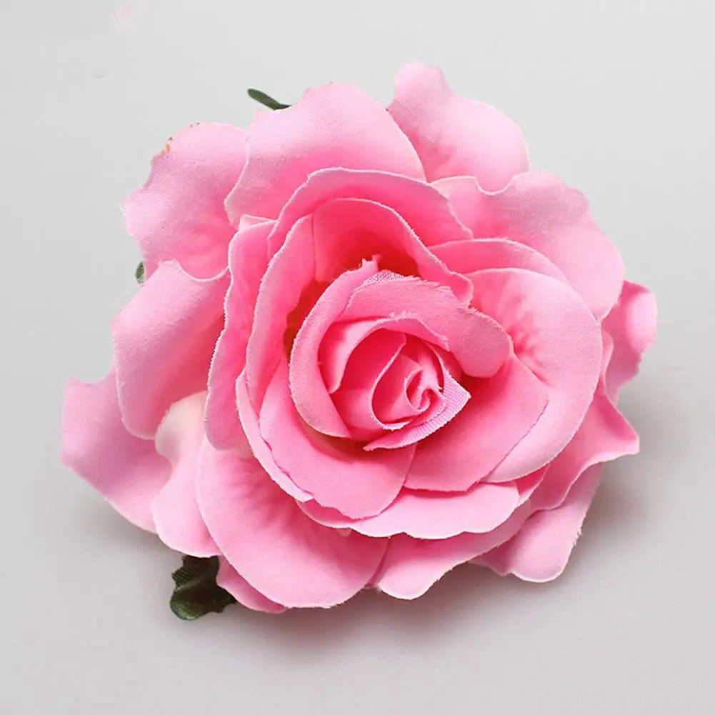 Rose Flower Hair Clips For Women Girls Artificial Floral Barrette Red Pink Handmade Hairpin Wedding Bridal Hair Accessoies