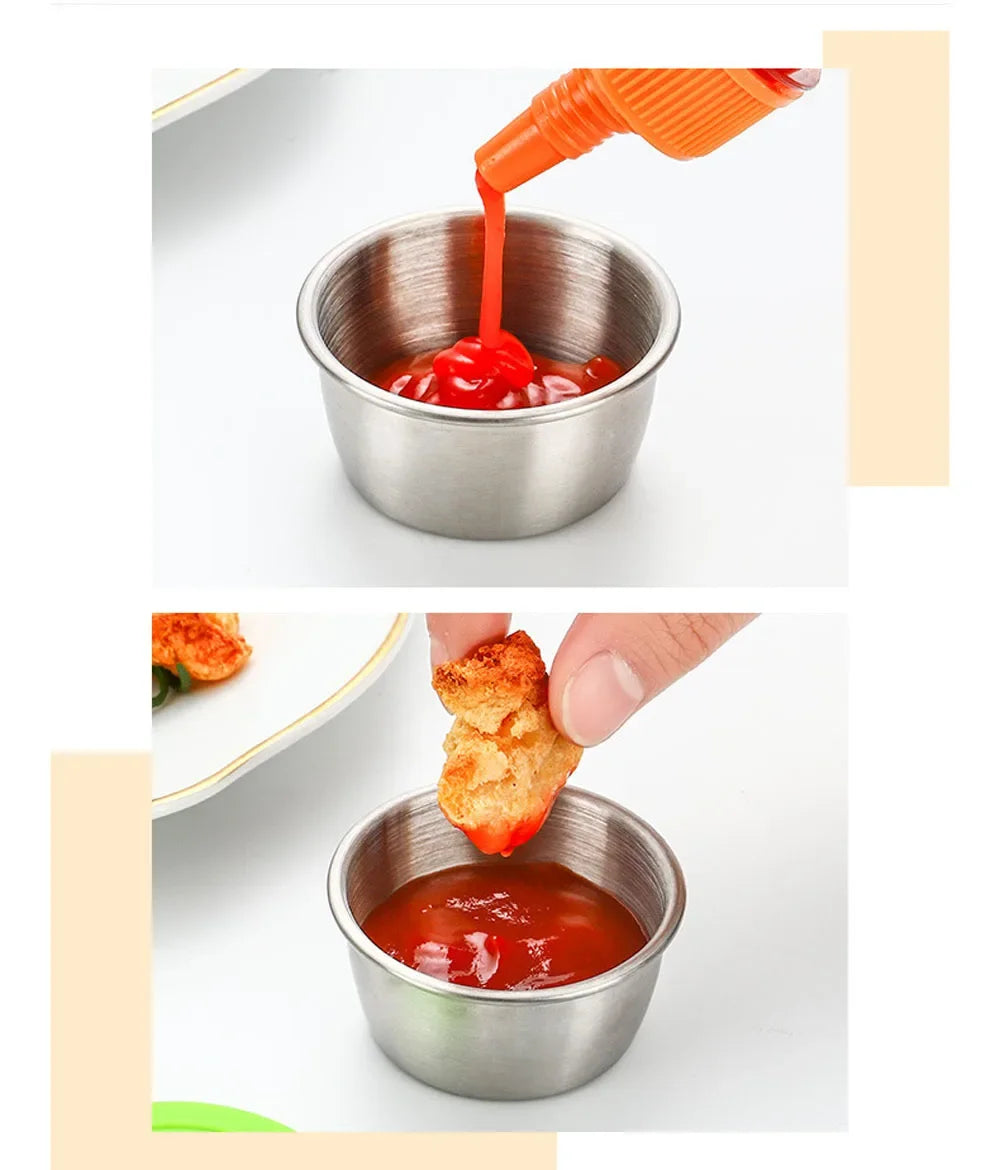 1pc Salad Dressing Container With 1.35oz/40ml Reusable Stainless Steel Cup And Leakproof Silicone Lids For Lunch Box and Picnic