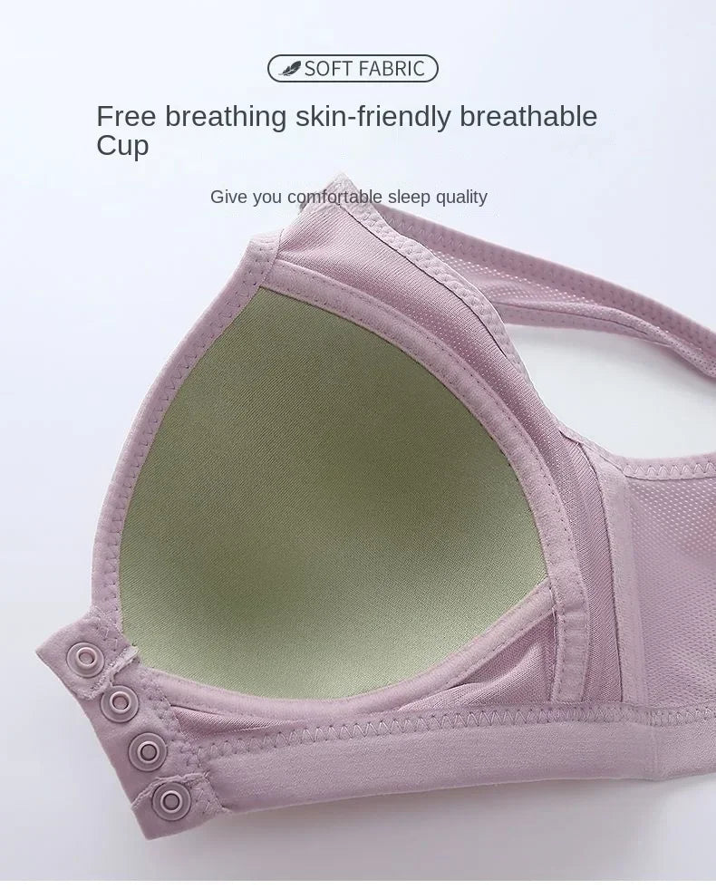 Sexy lace bra lactation lingerie huddle breathable comfortable vice breast no steel ring bra for middle-aged mothe