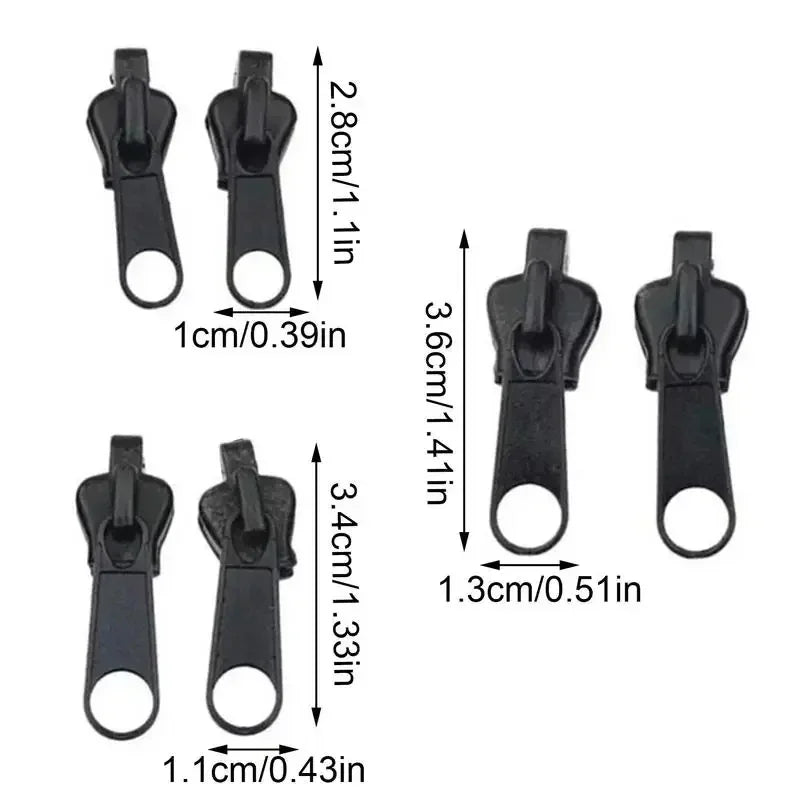3 Sizes Universal Instant Fix Zipper Repair Kit Replacement Zip Slider Teeth Rescue Sewing Clothes Bag Zippers Accessories 2028