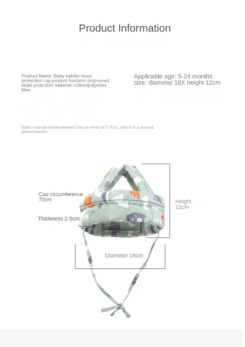 Soft Comfortable Head Security & Protection Adjustable Hats Baby Toddler Cap Anti-collision Protective Hat Baby Safety Helmet