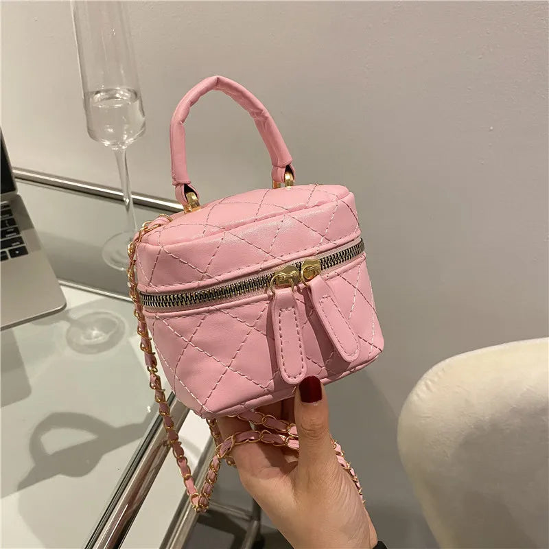 Trendy  Buet Handbag Women's Crossbody Versatile High-End Feel PU Leather Soft Surface Zipper Closure Casual Sle