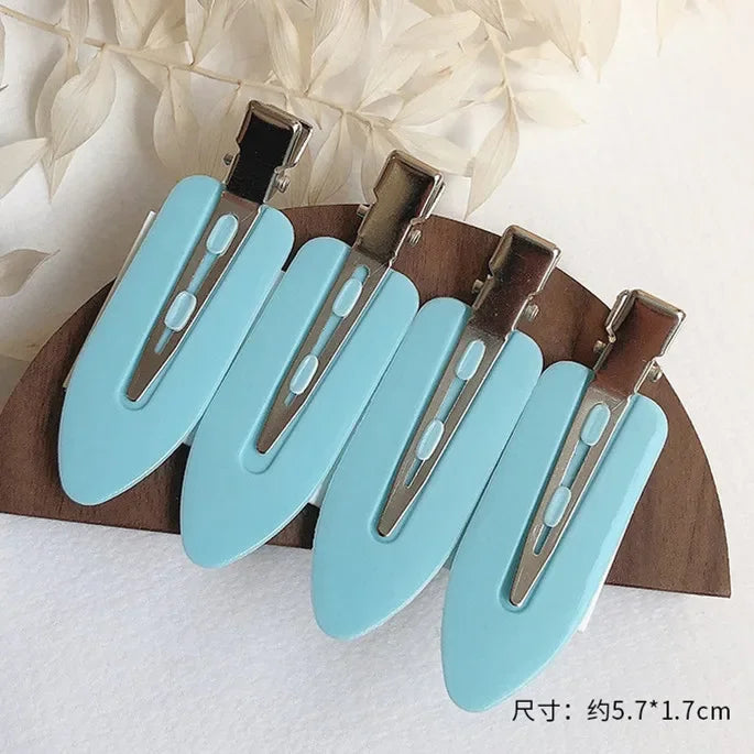 4 Pcs Seamless No Bend Hair Clips Barrettes No Mark Pin Curl Clip Makeup No Crease Hair Clip Hair Styling Bang Clips New Color