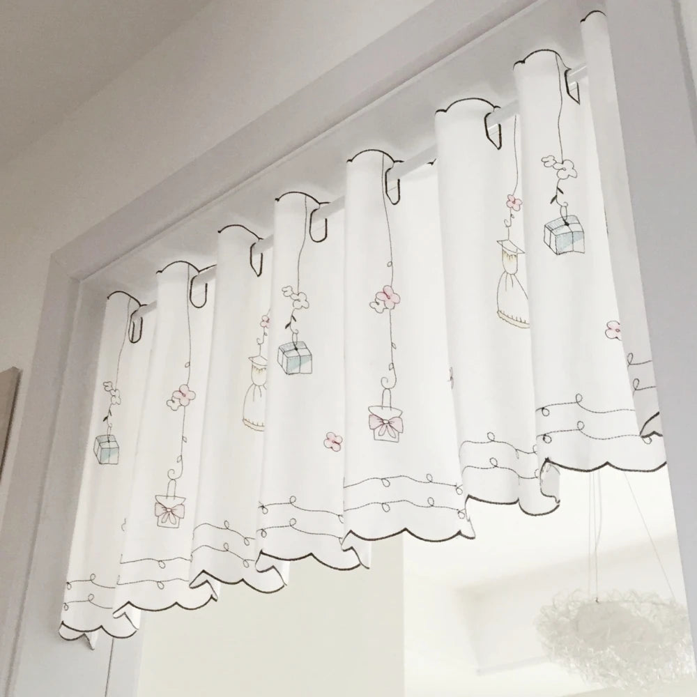 Kitchen Curtain Short Curtain Valance Lovely Cabinet Window Drapes Small Window Curtain Home Decor Transparent Voile