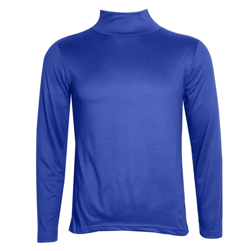 Autumn  Winter Men's High Neck T-shirt Slim Fit Fashion High Elastic Long Sleeve Cotton Casual Breathable Apparel Pullover
