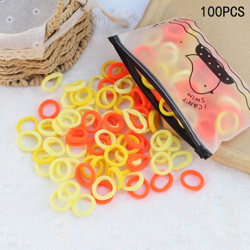 20/50Pcs/Set Girls Colorful Nylon Small Elastic Hair Bands Kids Cute Bow Hair Bands Ponytail Holder Headband Hair Accessories