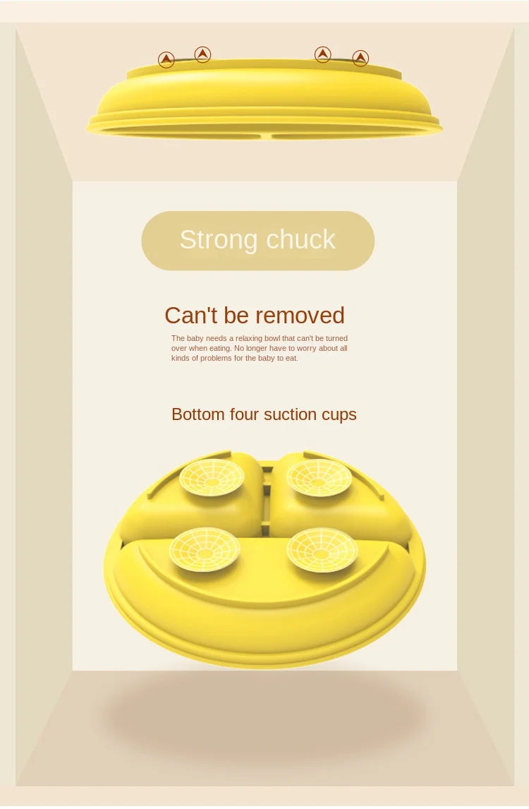 2023New Silicone Baby Dining Plate Cute Owl Children Dishes Suction Plate for Toddlers Kid Training Feeding Sucker Bowl BPA FREE