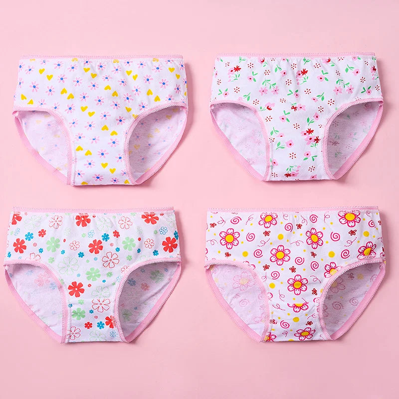 3/6/12 Pcs Cotton Panties Sets Girls Kids Short Briefs Children Underwear Child Cartoon Shorts Underpants Lace Panties Cute New