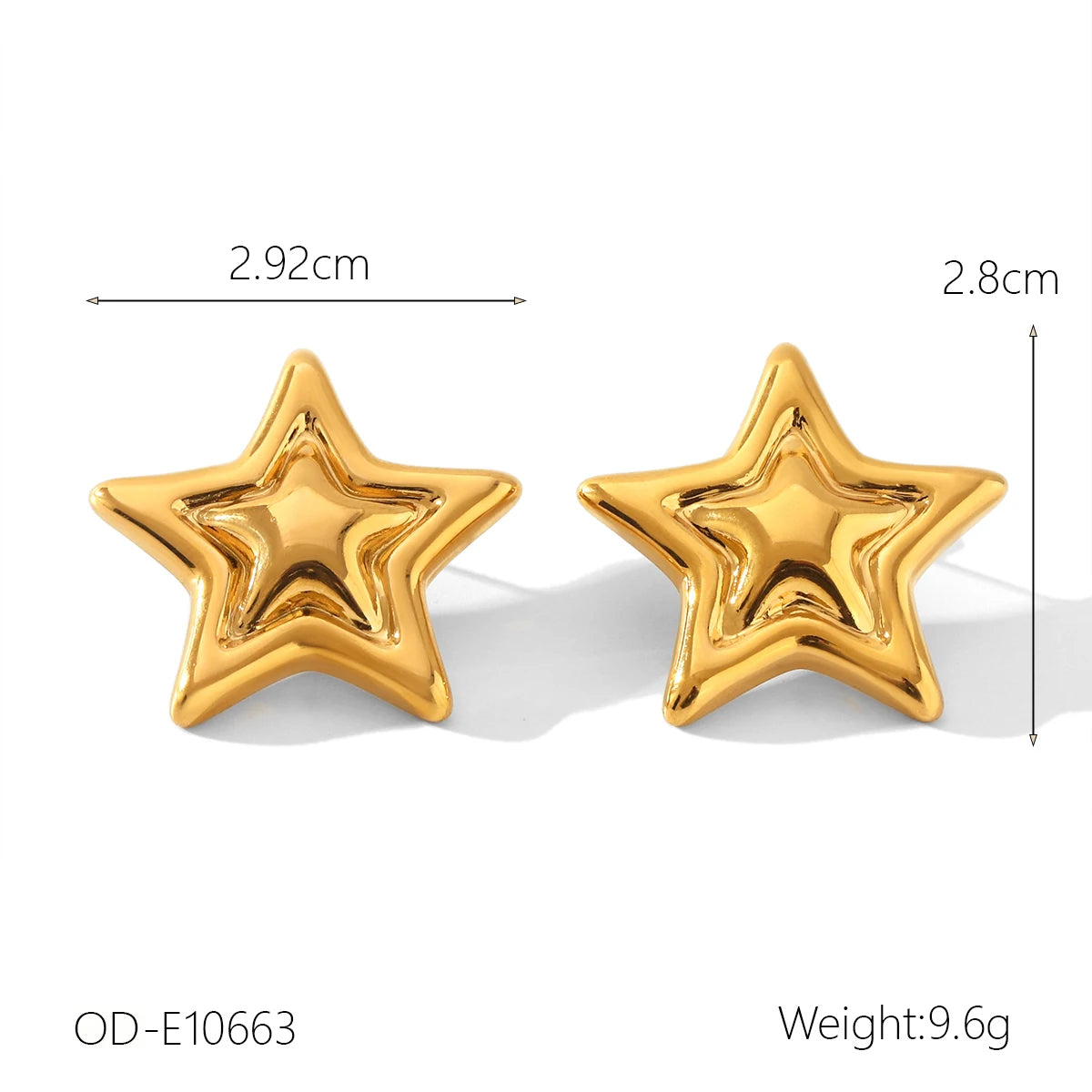 star Stainless steel earrings 18k gold plated  jewelry fashionable women's earring accessories Valentine's Day Gift For Woman