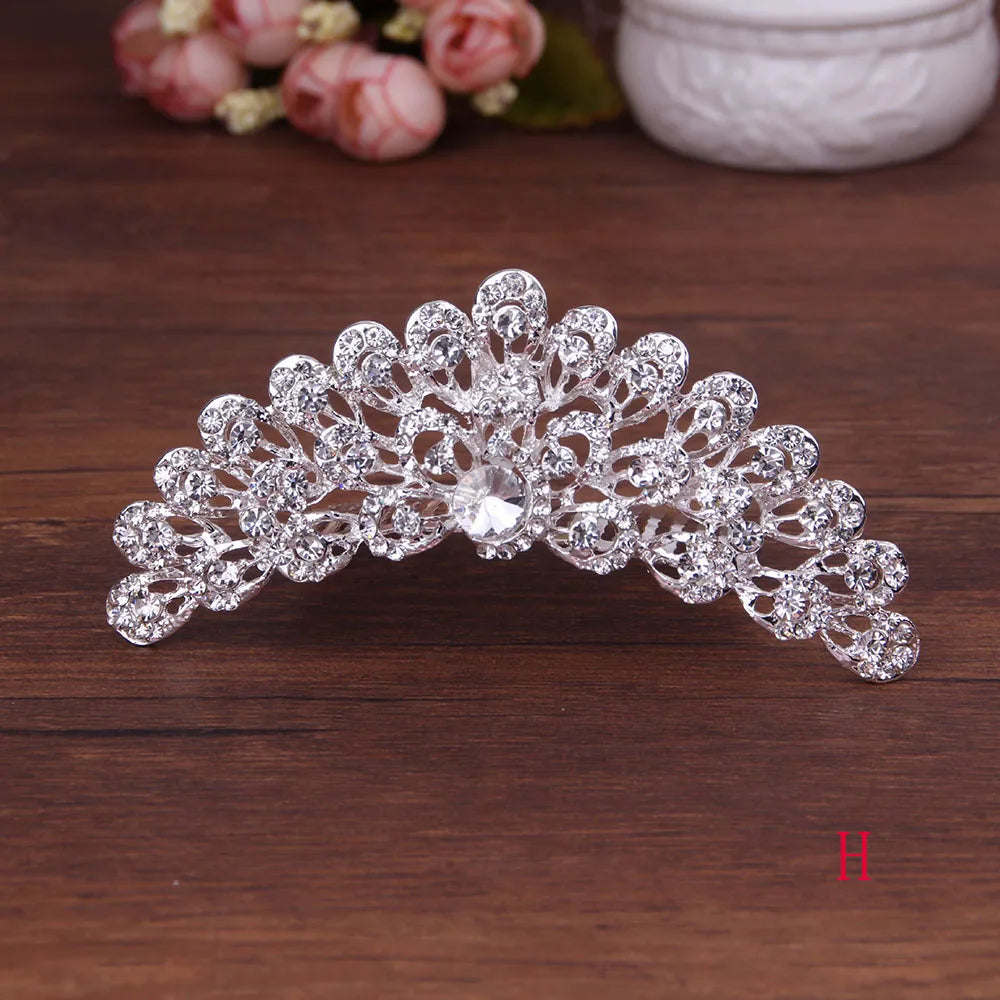 Bridal Stylish Tiara Shiny Crown Sweet Hair Comb Wedding  Jewelry Fashion Accessories Hair  Styling Accessories Headwear