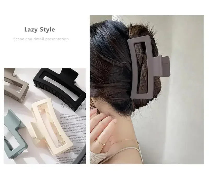 ‌4pcs Shark Jaw Hair Claw Clips | Extra-Large Non-Slip Hold for Thick Hair | Solid Color Hair Accessories Set, Ponytail Tools