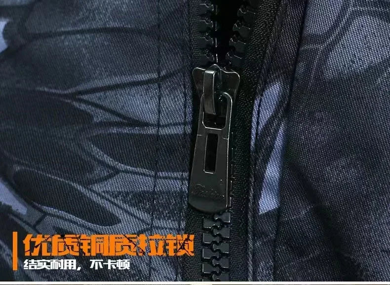 Black Python Pattern Wear-resistant Overalls Labor Insurance Cloth Uniform Men's Soft Tracksuit Outdoor Suit Designer Clothes