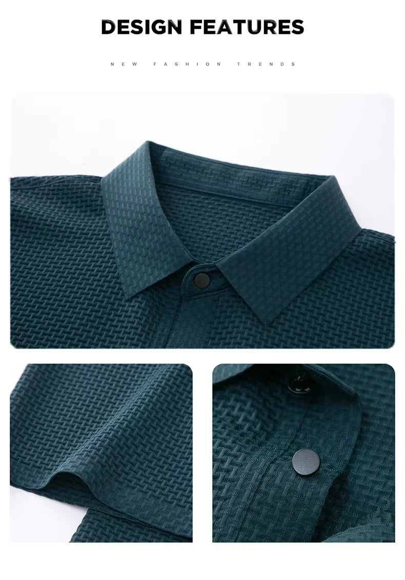 Business Casual Sweat-absorbing Top Brand Clothes Summer New Men's Short Sleeve T-shirt Ice Silk Cool and Breathable POLO Shirt