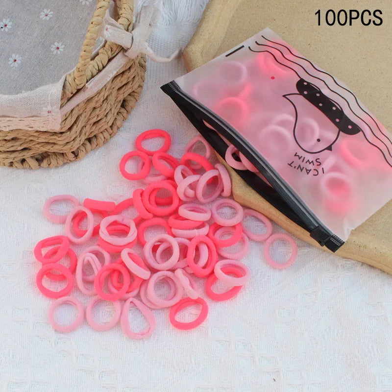 20/50Pcs/Set Girls Colorful Nylon Small Elastic Hair Bands Kids Cute Bow Hair Bands Ponytail Holder Headband Hair Accessories