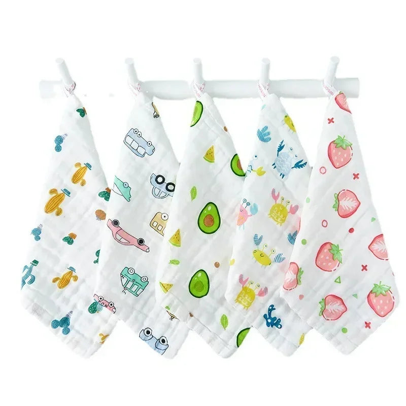 Muslin 6 Layers Cotton Soft Baby Towels Baby Face Towel Handkerchief Bathing Feeding Face Washcloth Wipe Burp Cloth Hand Towel