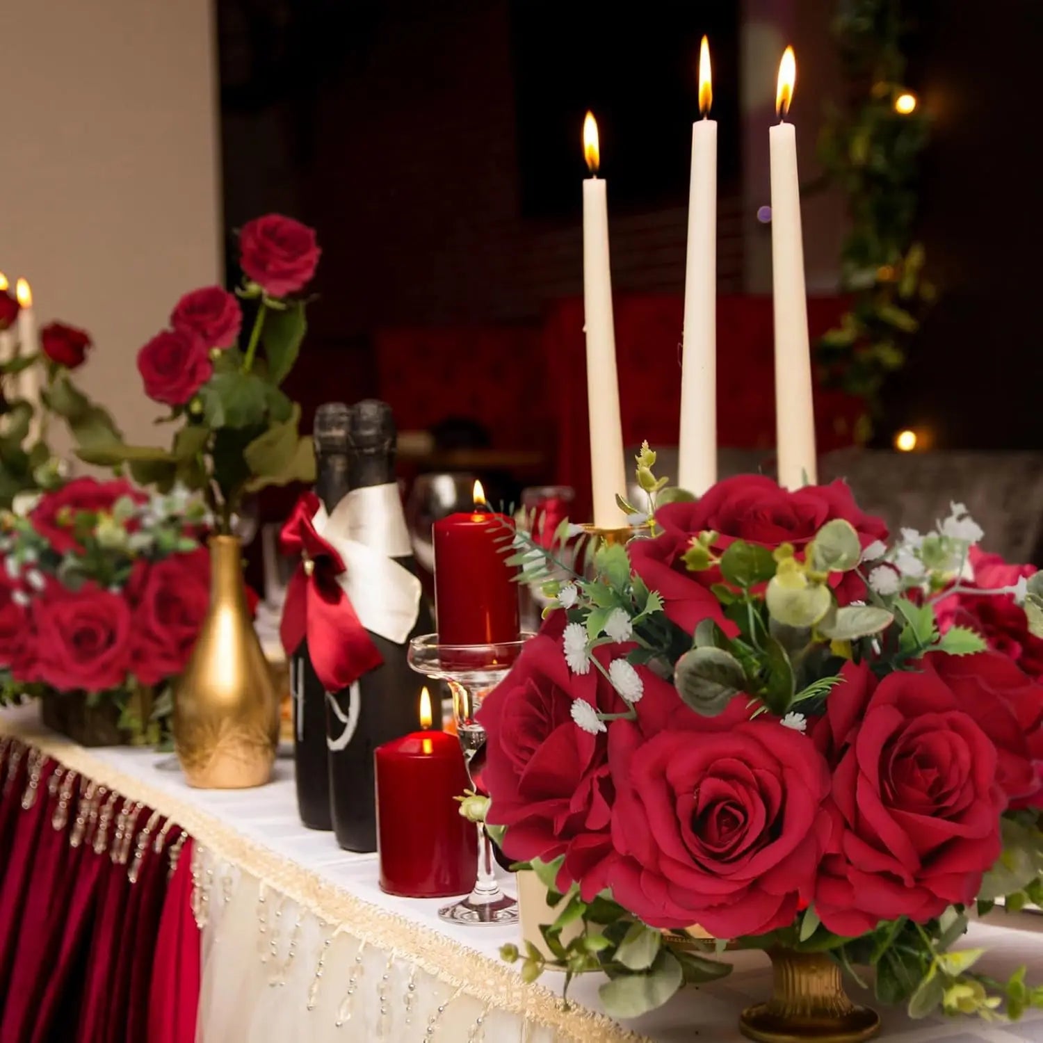 Artificial Flowers Silk Rose Festival Home Decor Bonsai Room Table Wedding Wreath Bridal Bouquet Outdoor Yard Garden Diy GiftBox