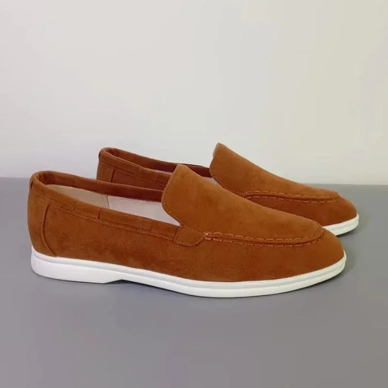 Male 2025 Classic Brand Suede Leather Loafers Men Casual Shoes Luxury Mens Breathable Slip on Driving Shoes Moccasins