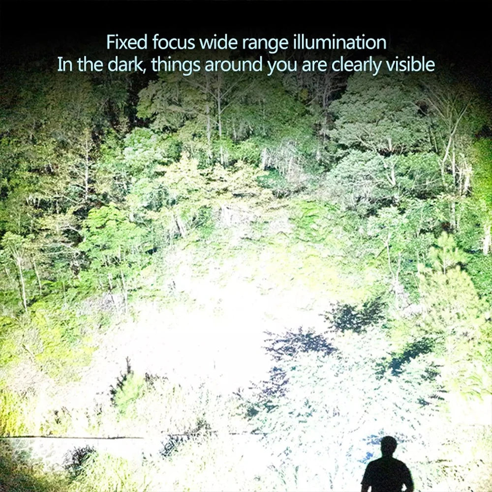 Portable LED Flashlight ABS Strong Light Focusing Flashlight USB Rechargeable Outdoor Home Strong Light Searchlight Waterproof