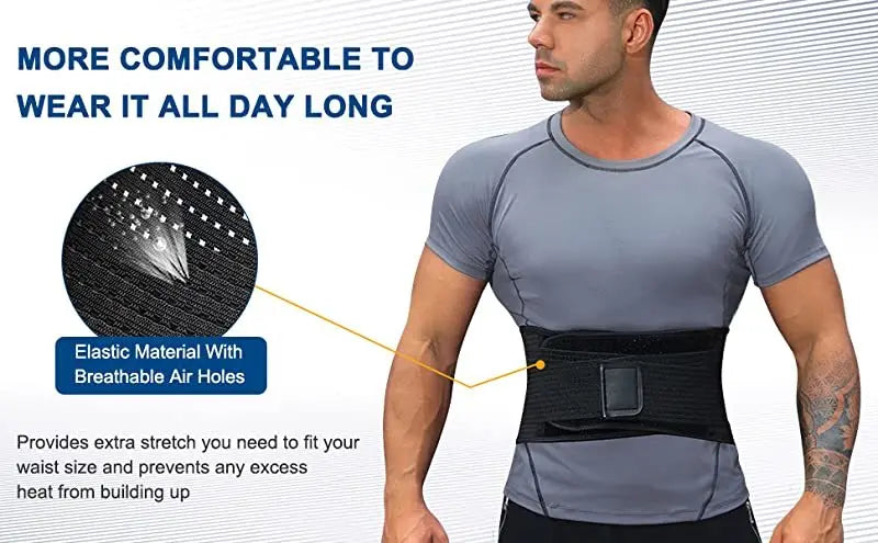 Breathable Waist Trainer Gym Girdle Back Lumbar Support Belt with 8 Stays Adjustable Abdominal Binder for Man Women Lumbar Pad