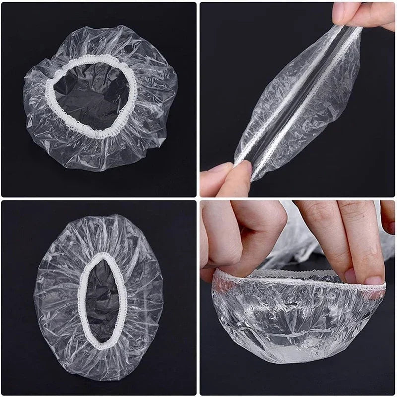 100Pcs Disposable Waterproof Ear Cover Transparent Bath Shower Hair Salon Earmuffs Coloring Protector Caps