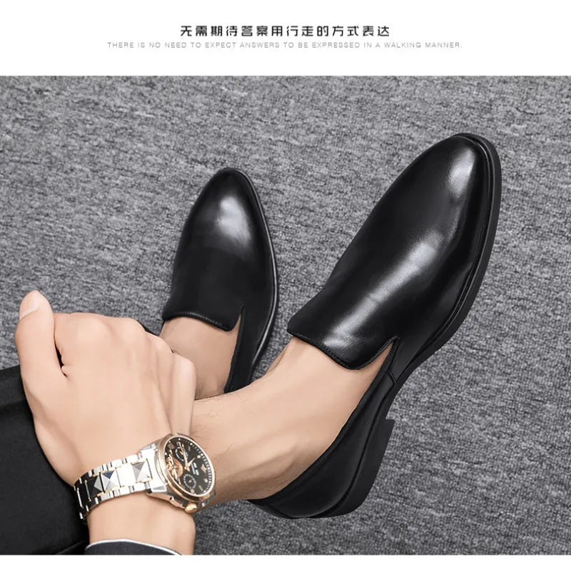 Men Shoes Classics Red Sole Leather Shoes Italian Brand Casual Shoe British Business Formal Dress Shoes Men's Loafers Big Size48