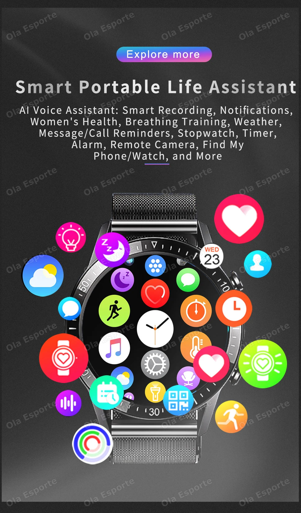 2025 NEW Smart Watch Women Men AMOLED Screen Bluetooth Call Full Touch Screen Weather Call Sports Smart Bracelet 5ATM Waterproof