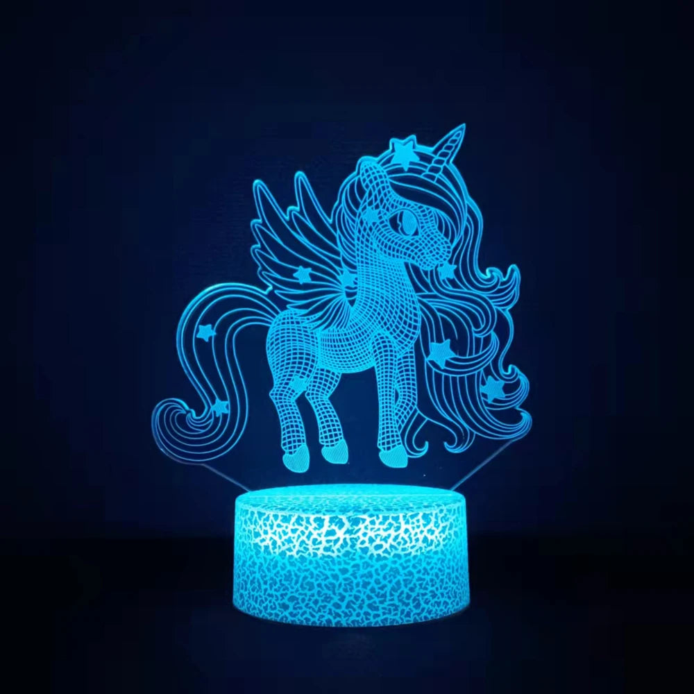 Anime 3D LED Unicorn Night Light for Kids Gifts Toys Unicorn Lamp 16 Colors Change with Remote Valentine's Day Present Birthday