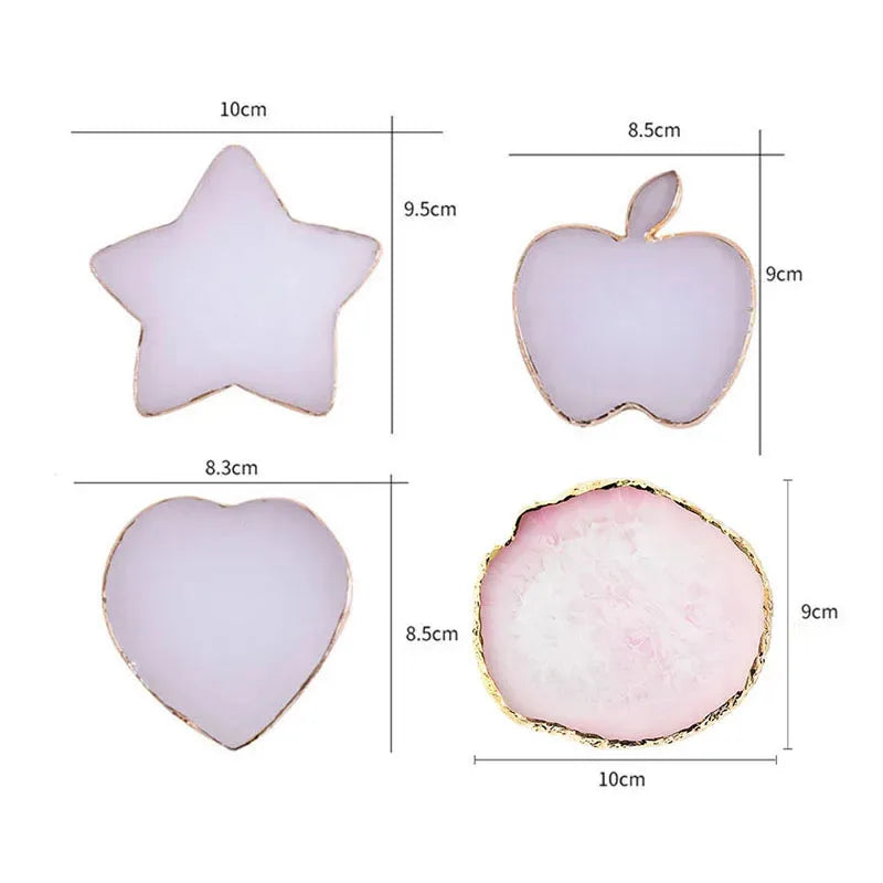 Natural Resin Stone Luxury Nail Art Palette Mix Color Drawing Pallet Gel Polish Display False Nail Tips Shelf DIY Manicure Tools
