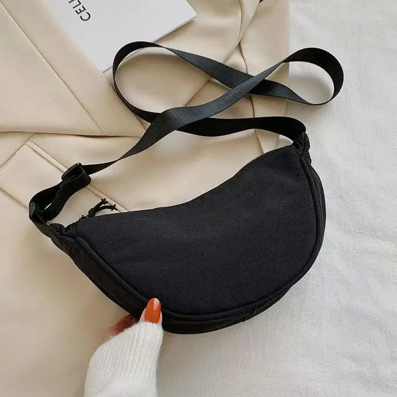 New Simple and Casual Solid Color Nylon Large Capacity Women's Dumpling Bag Shouldercrossbody bag shoulder bag large capaci Bag