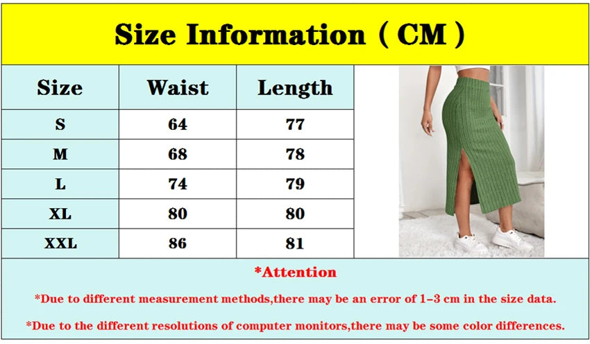 Elegant Solid Color Long Skirt Women Sexy High Waist Split Midi Skirts Office Lady Elastic Bodycon A Line Skirts Autumn Clothing
