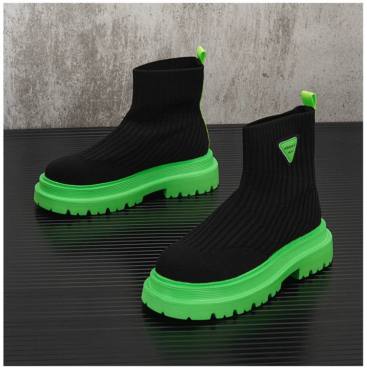 New Socks Sneakers Men Knit Upper Breathable Sport Shoes Sock Boots Man Shoes High Top Running Shoes for Men Zapatillas