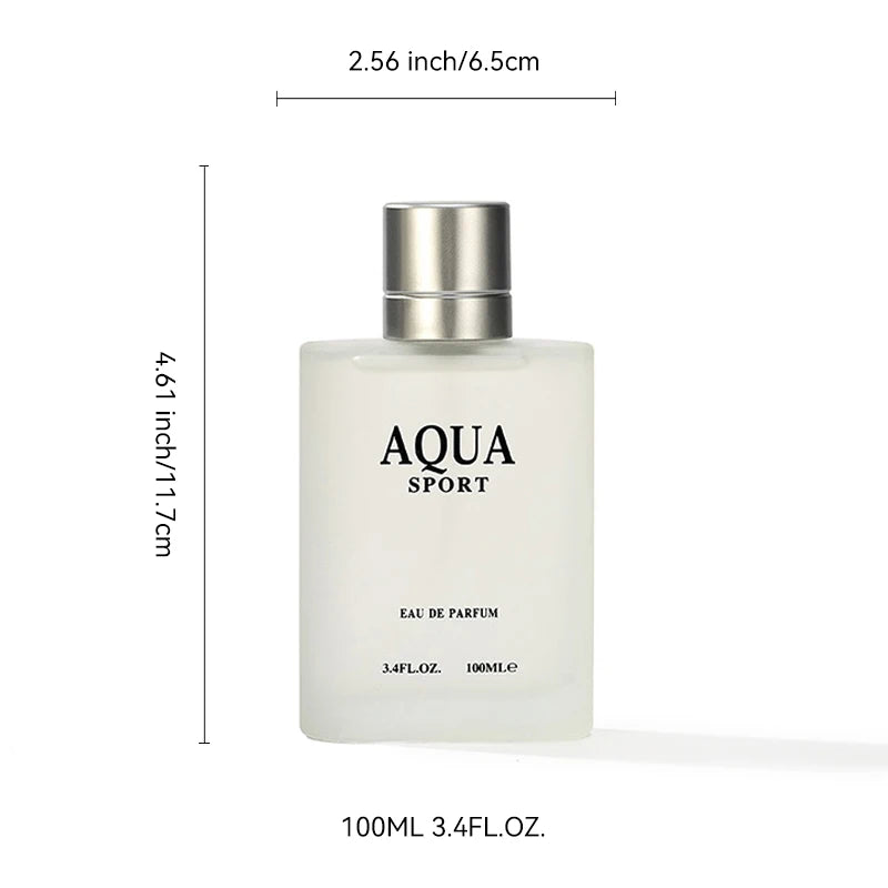 AQUA Perfume for Men EDP 100ML 3.4FL.OZ, Aquatic Aromatic Eau de Parfum, Fresh Lime Musk Ocean Fragrance Spray Men‘s Cologne