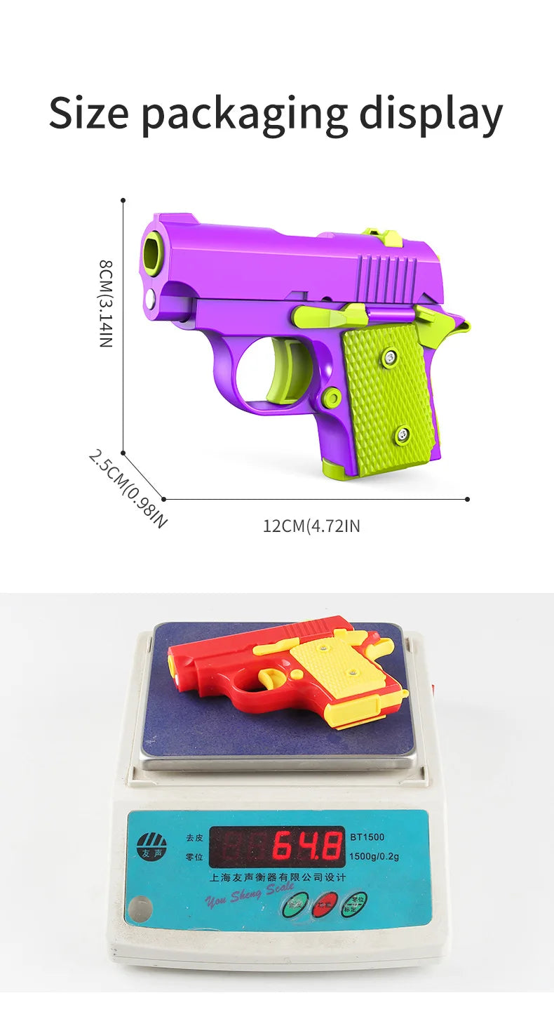 1PC Kids 3D Mini Model Gun 1911 Pistols Hand Toy Pistols For Boys Kids Toy Bullets No Fire Rubber Band Launcher Collection Gifts
