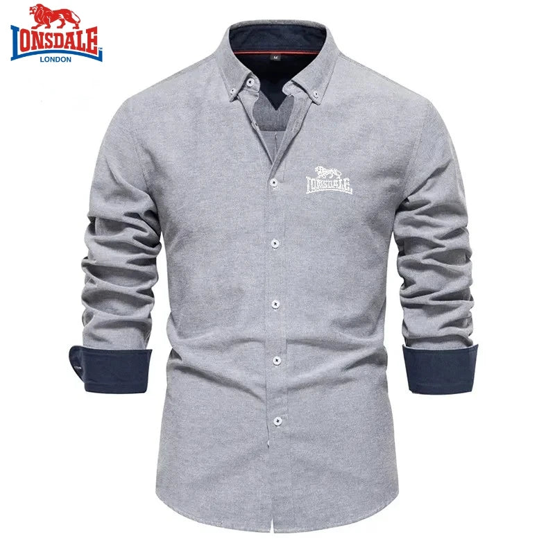 New Spring and Autumn Cotton Social Shirt Men Solid Color High Quality Long Sleeve Shirt for Men Lapel Casual Social Men's Shirt