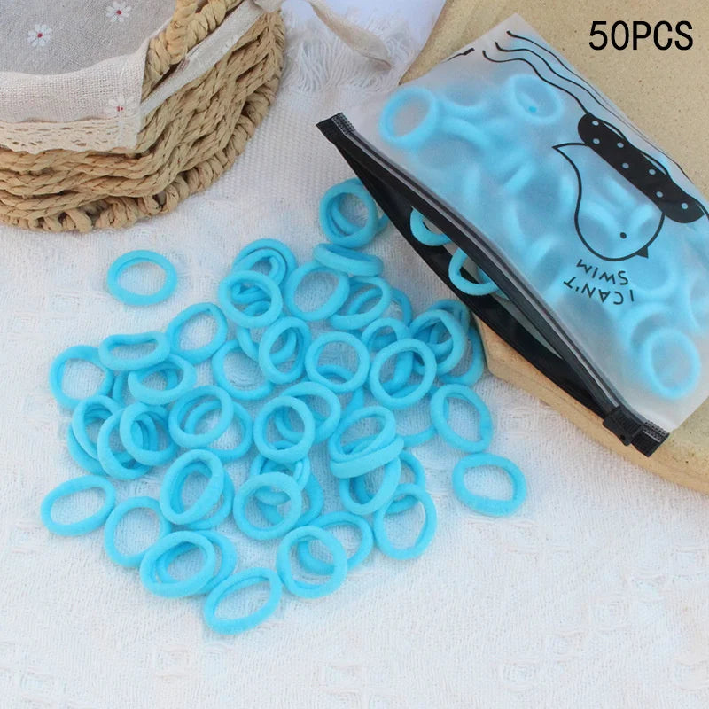 20/50Pcs/Set Girls Colorful Nylon Small Elastic Hair Bands Kids Cute Bow Hair Bands Ponytail Holder Headband Hair Accessories