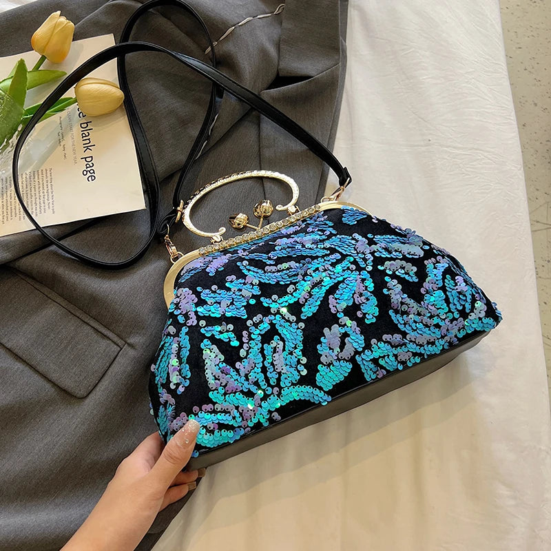 Fashion Paillette Evening Bag Women Glittering Clutch Purse Handbag Designer Luxury Wallets Party Female Shoulder Crossbody Bag
