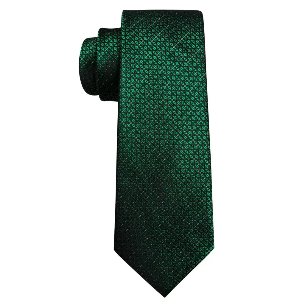 Barry.Wang Green Mint Teal Men Tie Hanky Cufflinks Set Jacquard Olive Sage Lawn Cyan Necktie for Male Wedding Business Gift