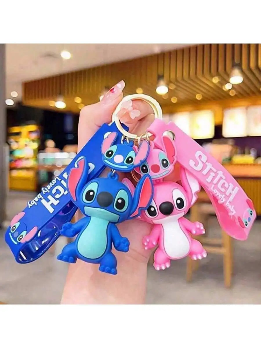 1PC Stitch Keychain Cartoon Character Action Figures Keychains Bag Phone Pendant Gift Decorate Collection Accessories