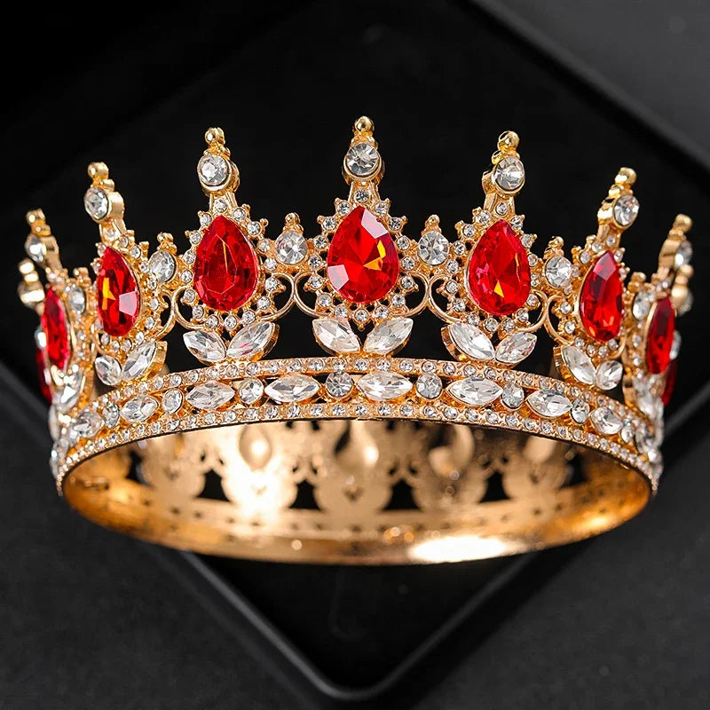 Baroque Crystal Tiaras And Crowns Rhinestone Prom Diadem Headband Crown Bridal Wedding Hair Accessories Jewelry Crown Tiara Gift