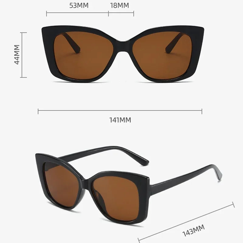 New Fashion Cat Eye Sunglasses Female Luxury Brand Designer Sun Glasses for Women Travelling Sun Shades Glasses High Definition