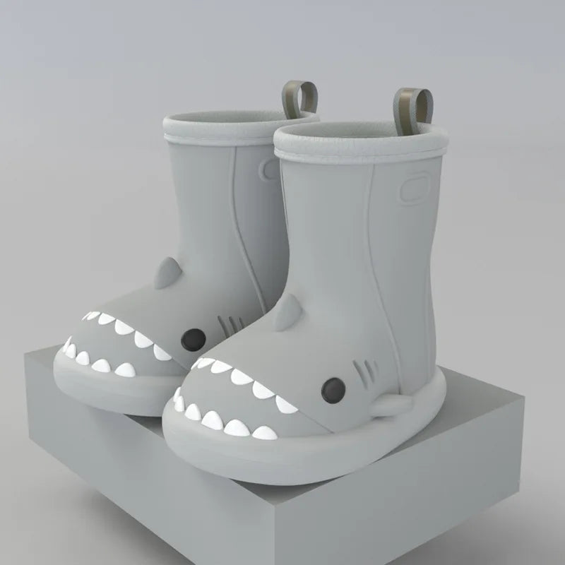Children Baby Rain Boots Waterproof Rainshoes Cartoon Shark Todller Kids Shoes Boys Girls Water Shoes Soft Sole Anti-Slip