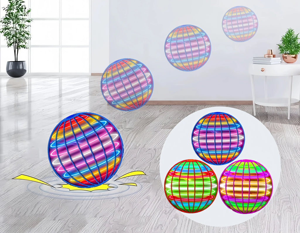 Flying Ball Children's Hand Controlled Color LED Cosmic Globe 360 ° Rotating Suspension Ball Suitable for Indoor and Outdoor Toy